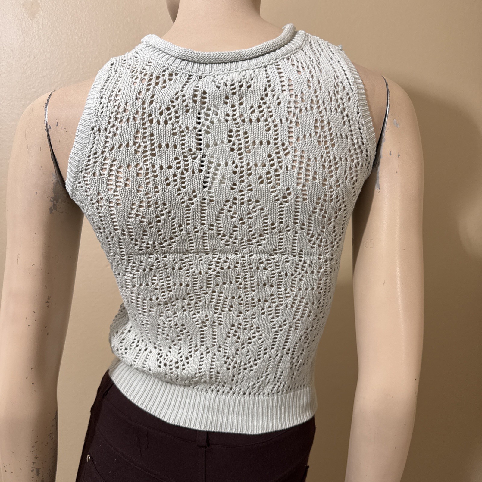 Women’s Light Blue Cotton Casual Stretch Buckle Knitted Pocket Size M/L Blouse