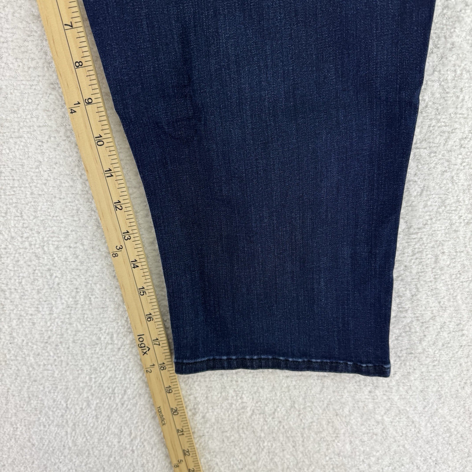 NYDJ Curves 360 Slim Straight Capri Denim Jeans Size 12P Mesquite Blue