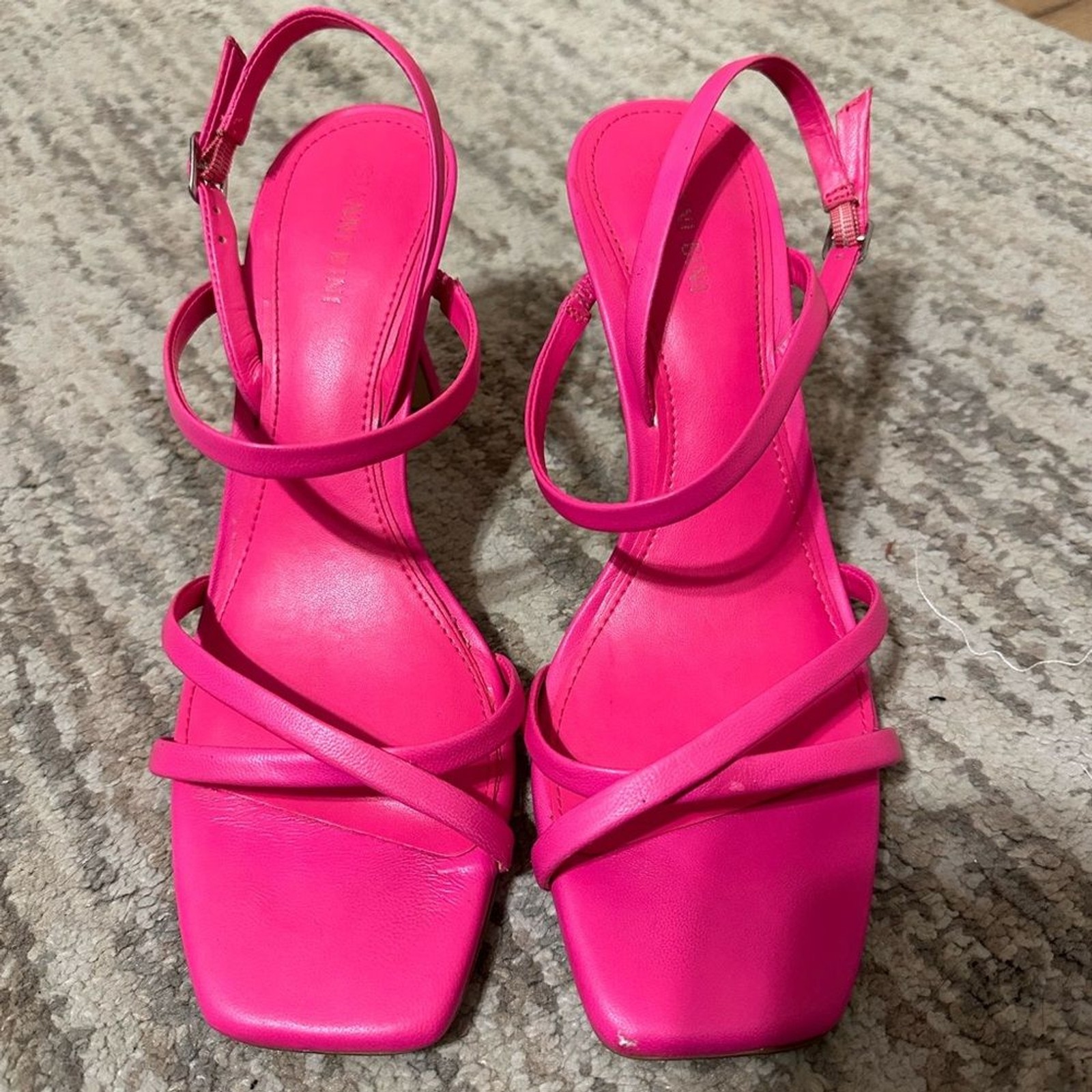 Gianni Bini Hot Pink Square Toe Strappy Heels