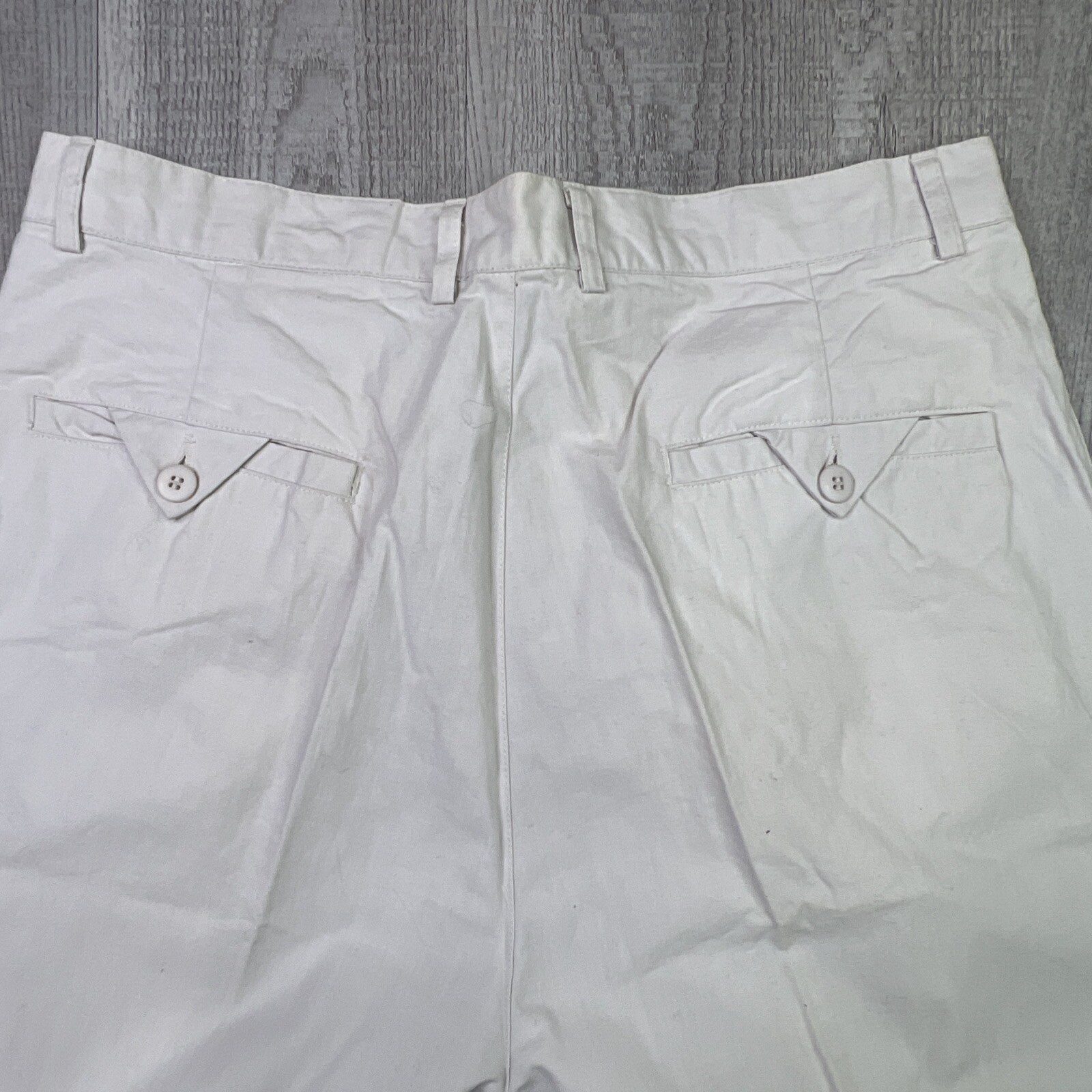 Vintage Nikoata Tokyo New York Mens Pleated Pants 100% Cotton Cuffed White Sz 34