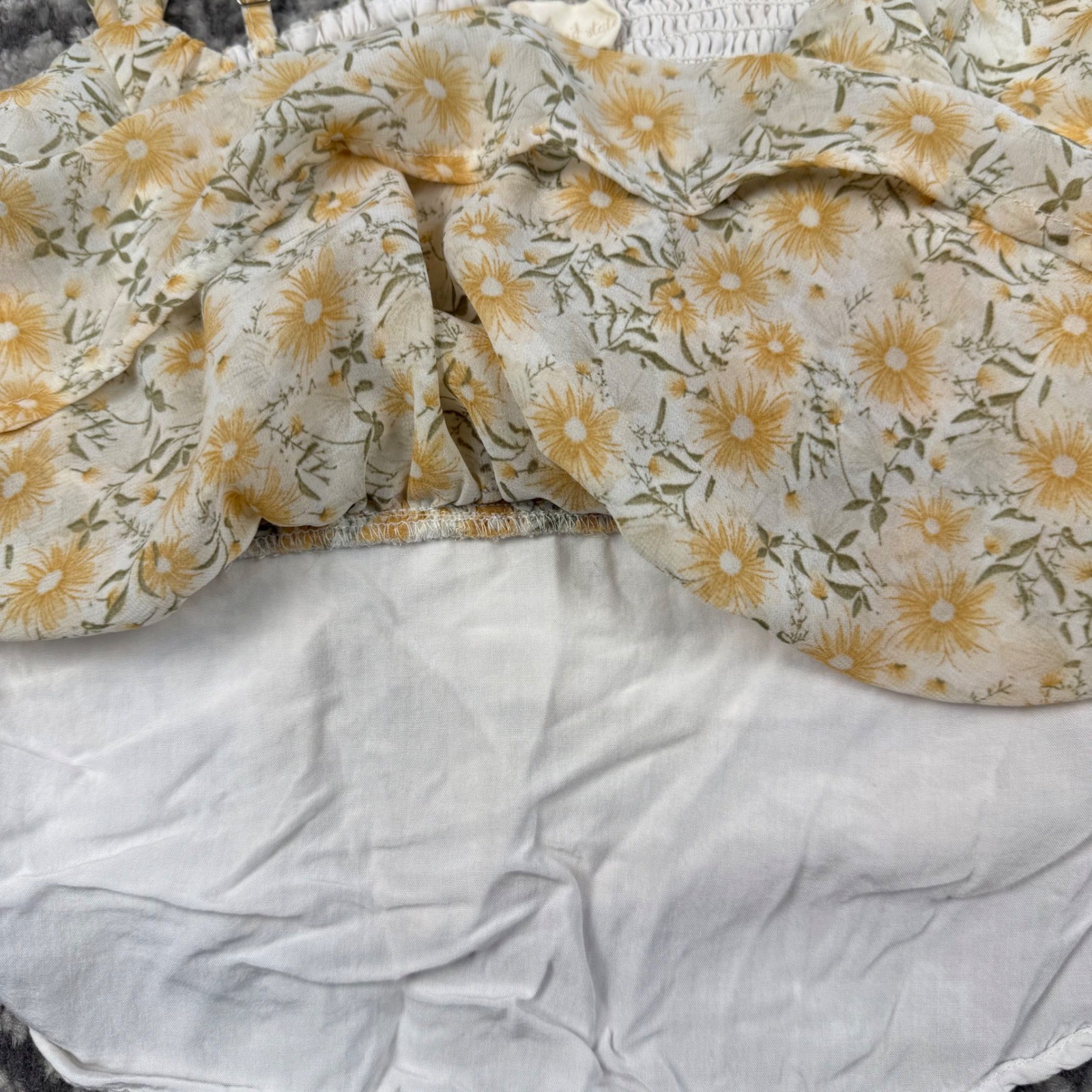 Altar’d State Butter Yellow Floral Camisole Top Women’s Medium Cottagecore Boho