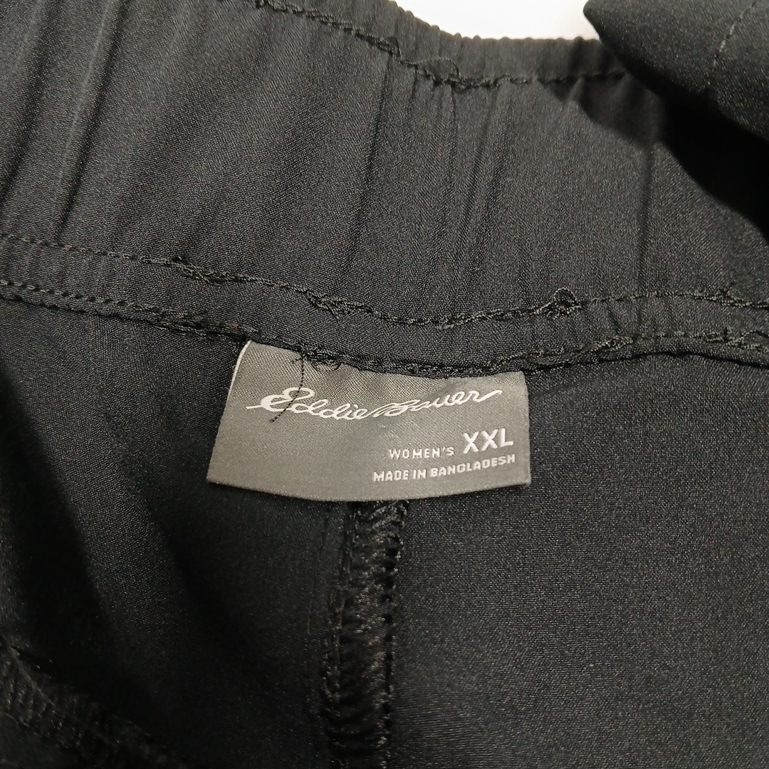 Eddie Bauer Ladies Traveler Ankle Pant 2XL Black 44-46 Waist 28 Inseam Stretchy