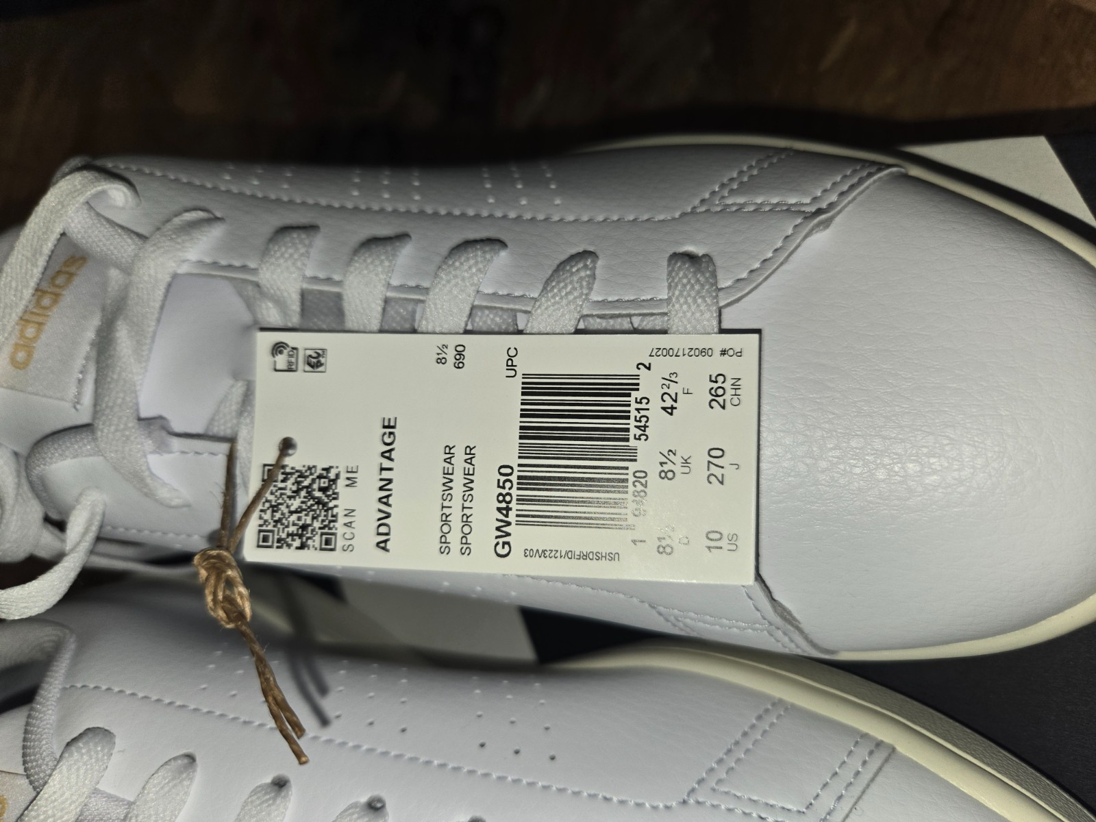 Size 10 – Adidas Advantage White Leopard W