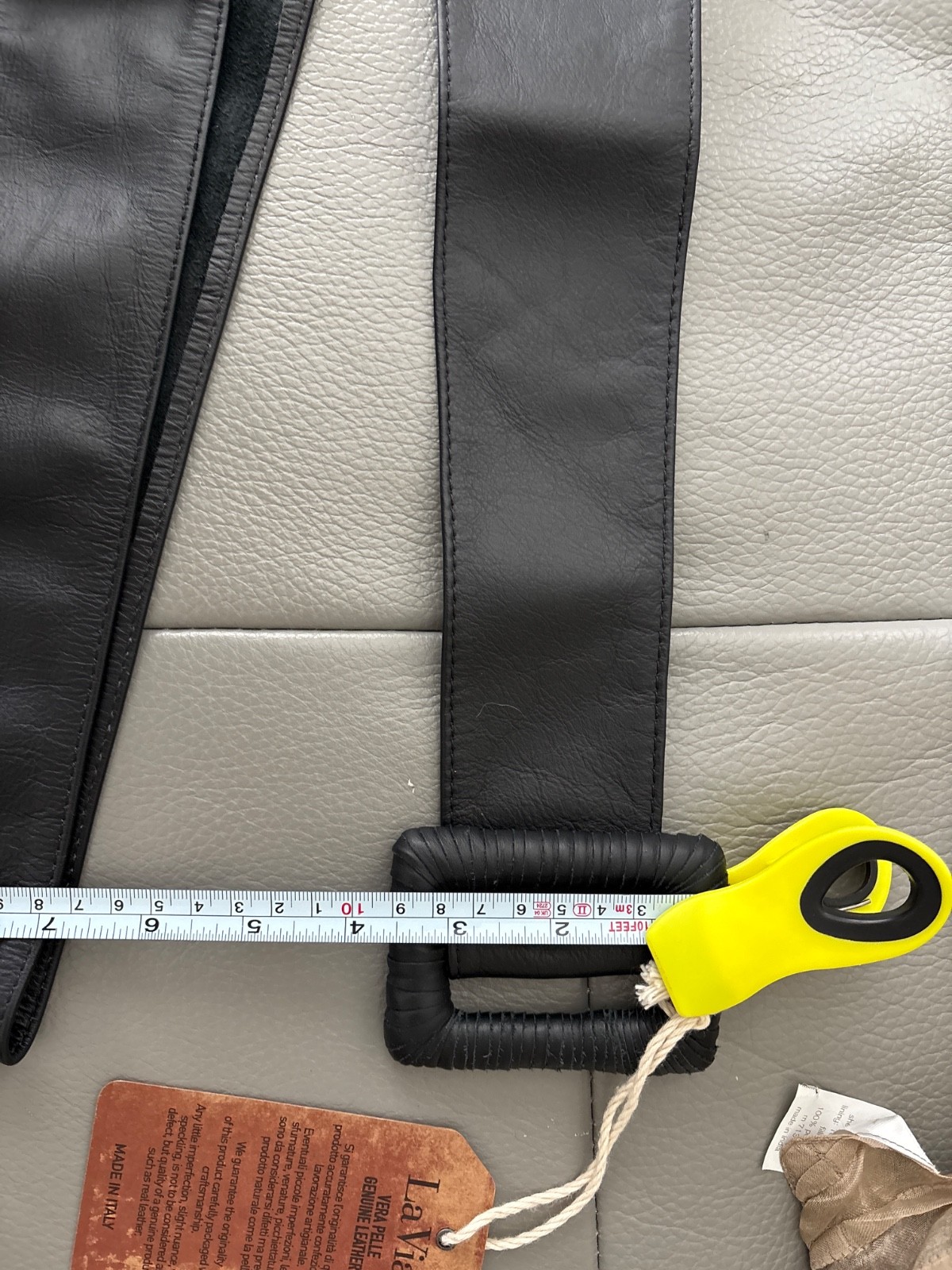 La Via Firenze/ Italian Genuine Leather Belt/ women / black/ M/L