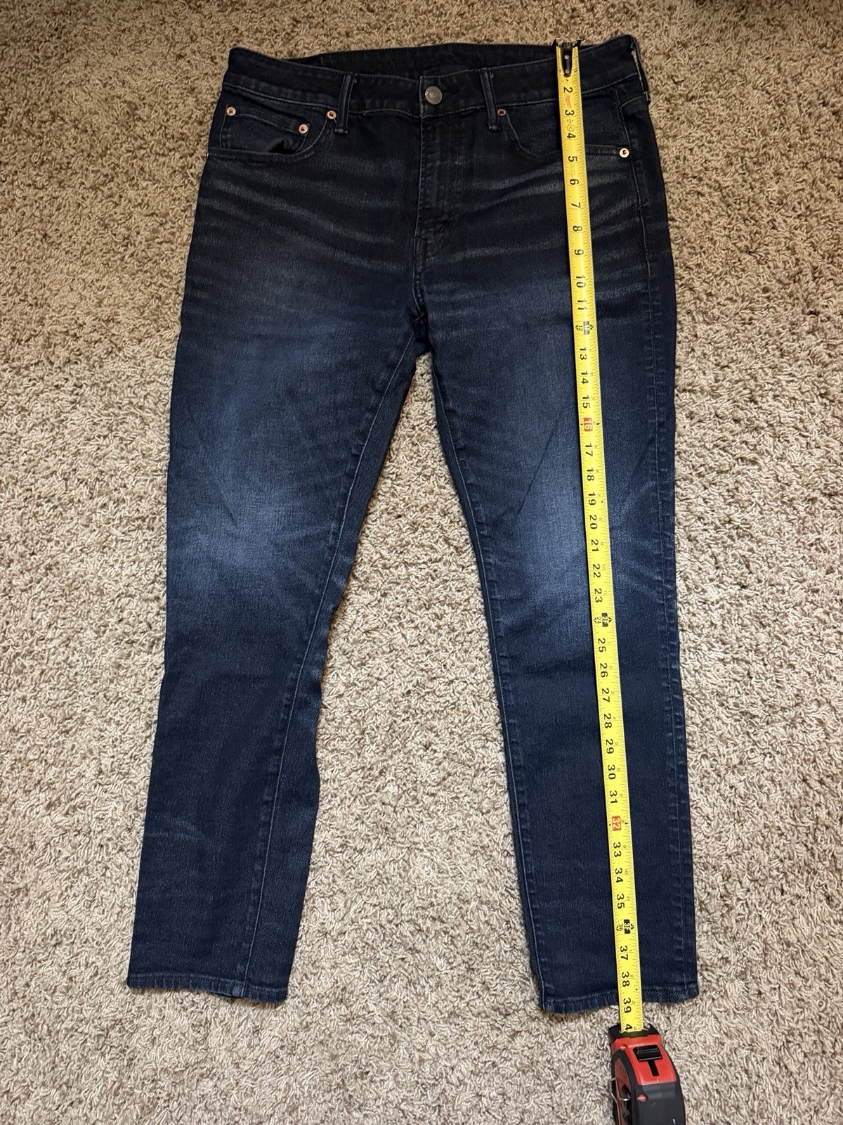 American Eagle Outfitters AirFlex+ Dark Wash Blue Slim Tapered Stretch Jeans
