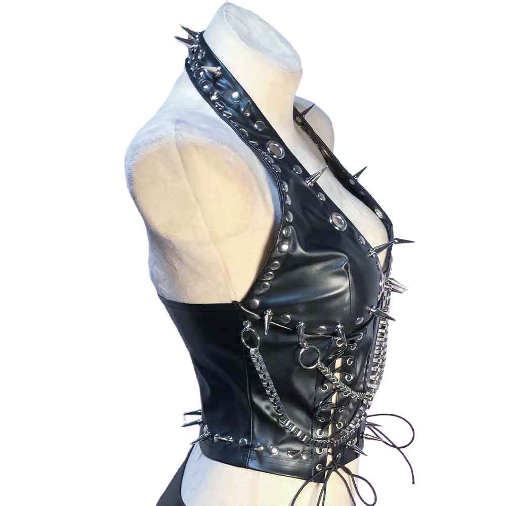 Goth Tops Women’s Emo Clothing Y2K Spiked Gothic Tank Punk Rock Clothes Grunge
