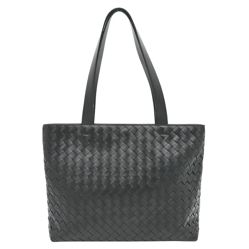 BOTTEGA VENETA | Black Intrecciato Leather Tote Bag