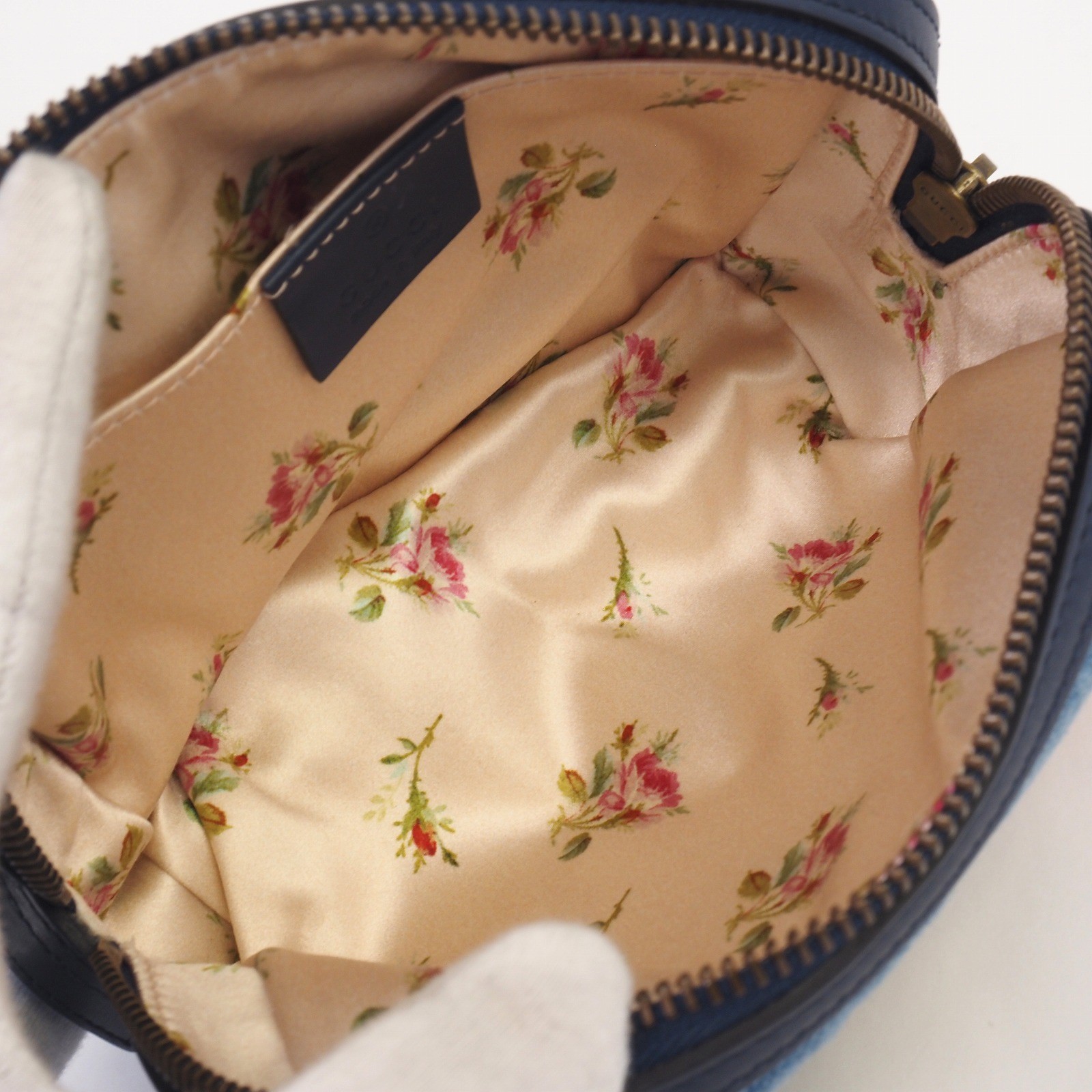【Gucci】GG Marmont Denim Flower Embroidery 476165/520981 Rank A【Pouch】