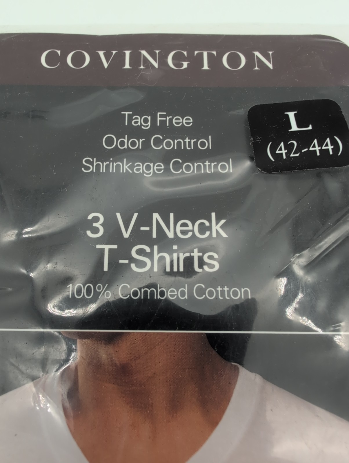 Covington Size Large 3 Pack V Neck T Shirts White Cotton