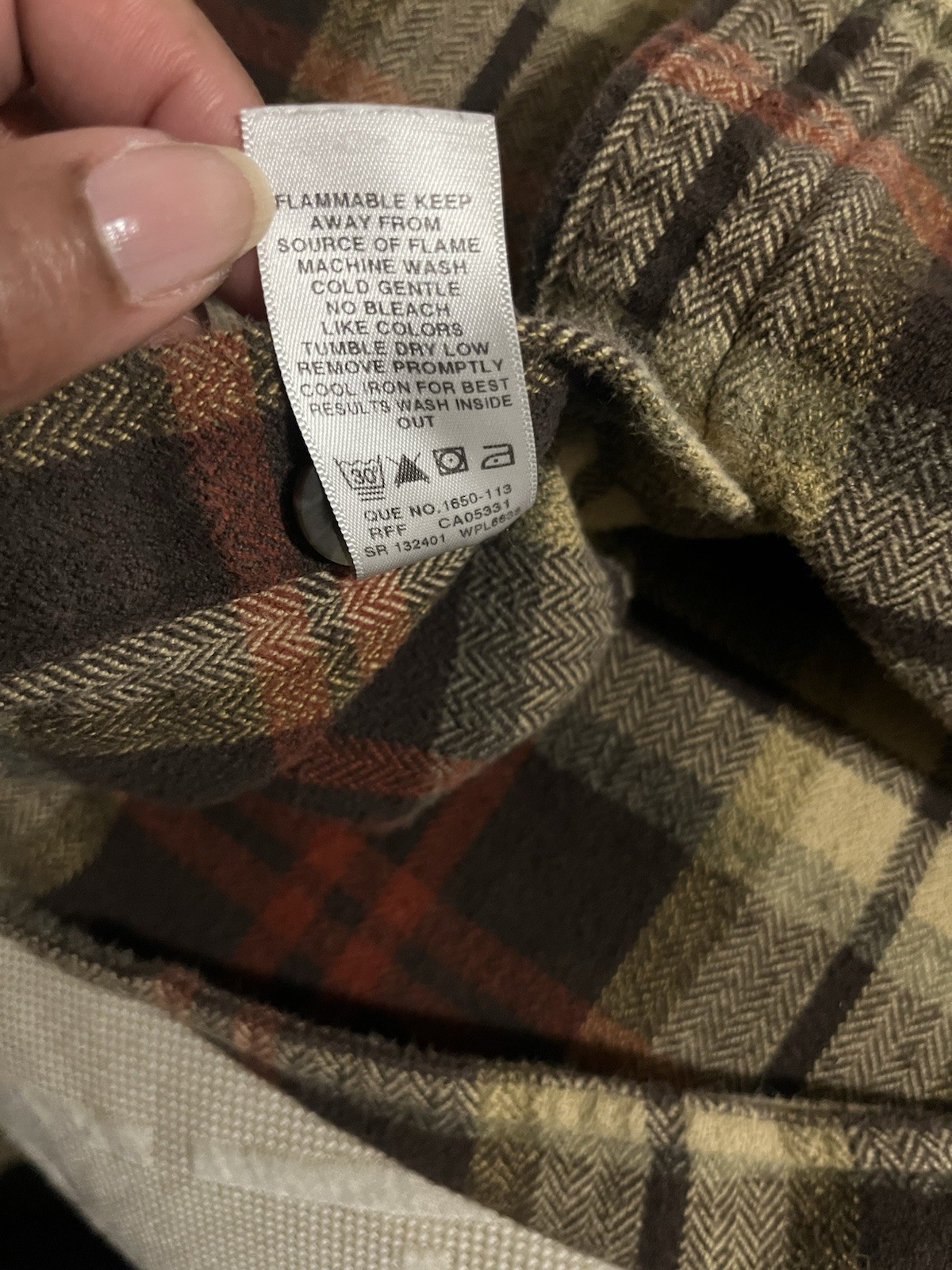 Woolrich 6111 Heavy Brown Cotton Flannel Shirt Jacket Men’s Large Elbow Pads