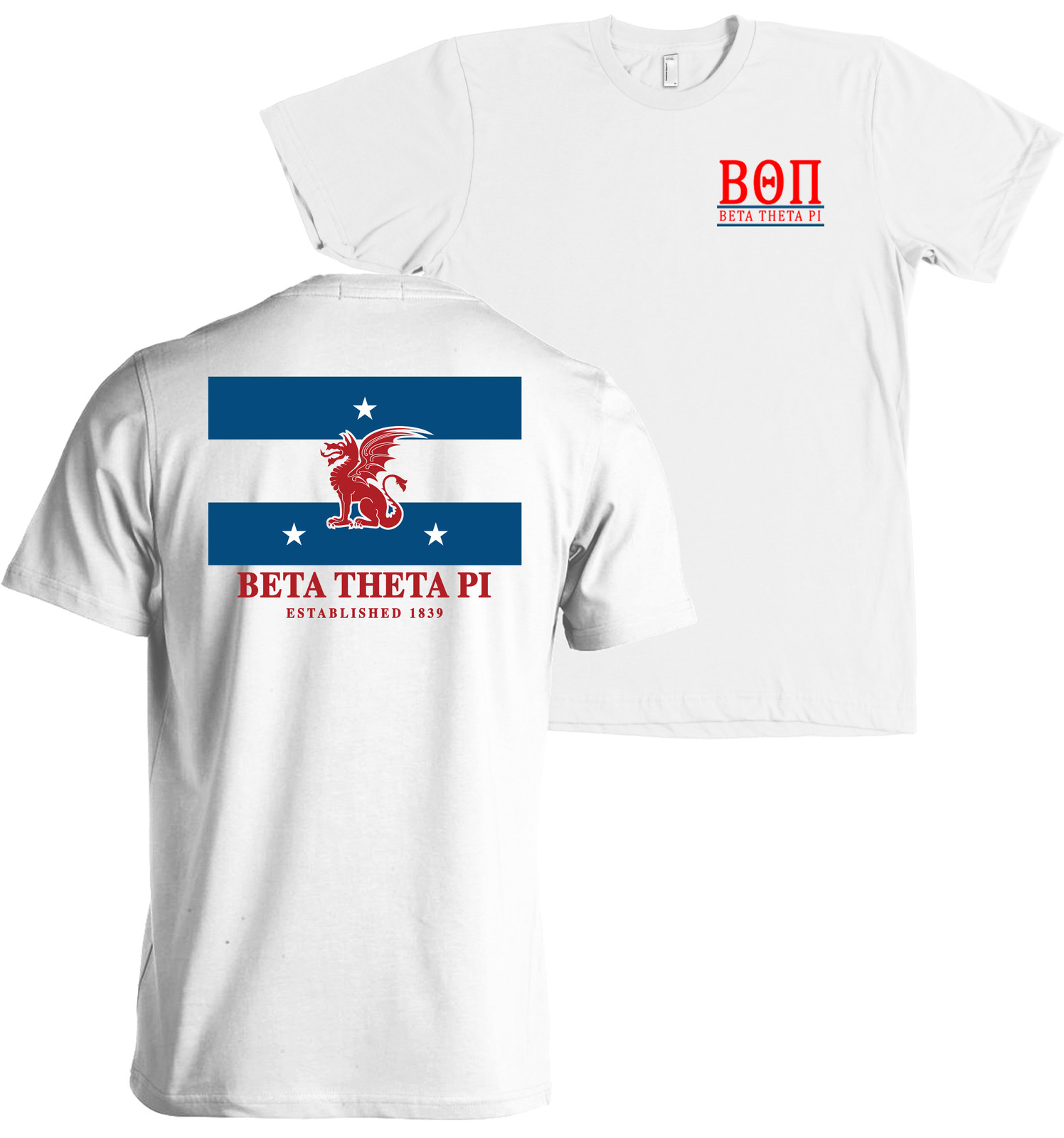 Beta Theta Pi Fraternity Flag Bella + Canvas T Shirt NEW