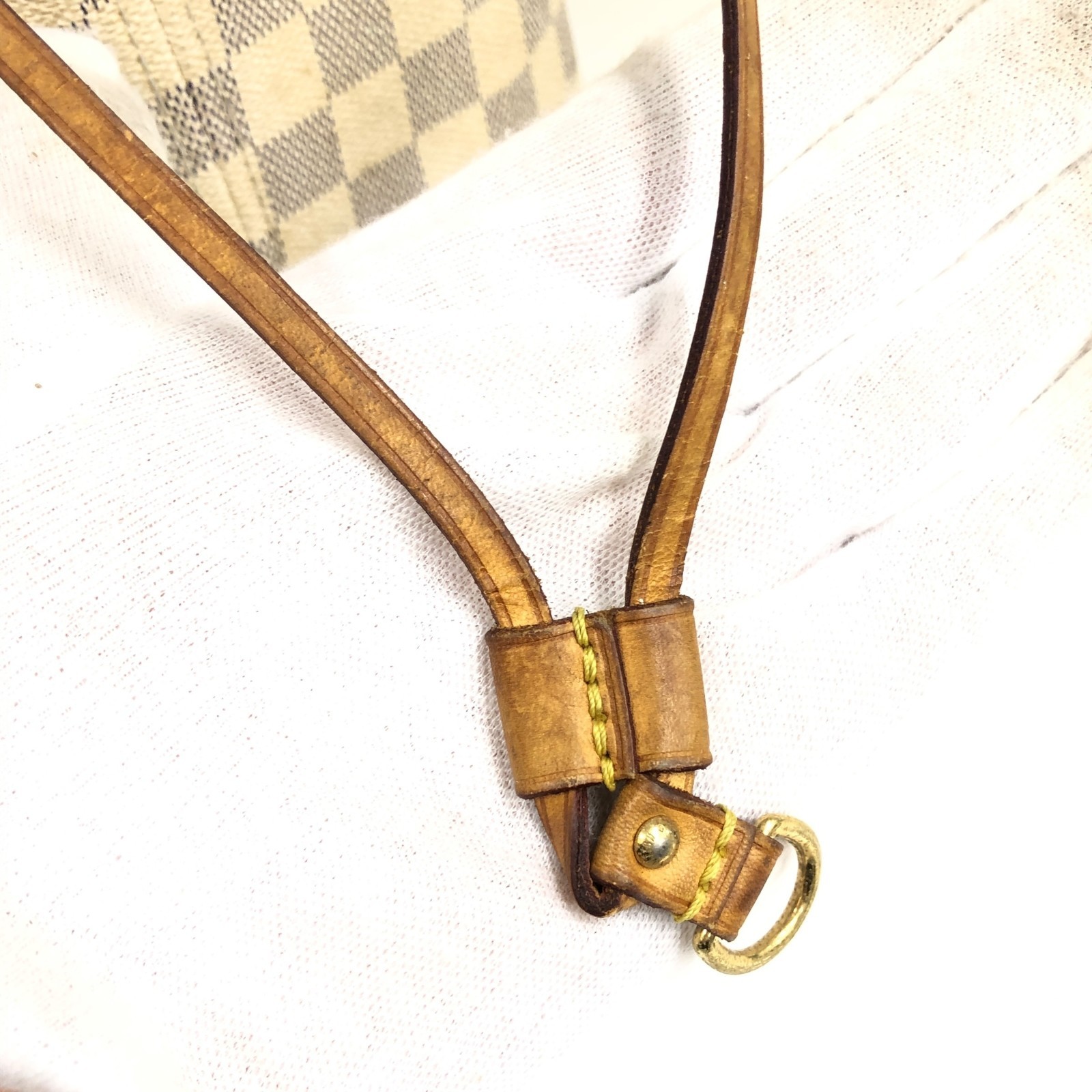 Auth Louis Vuitton Neverfull MM Tote Bag Damier Azur Shoulder Bag N51107 GI3182
