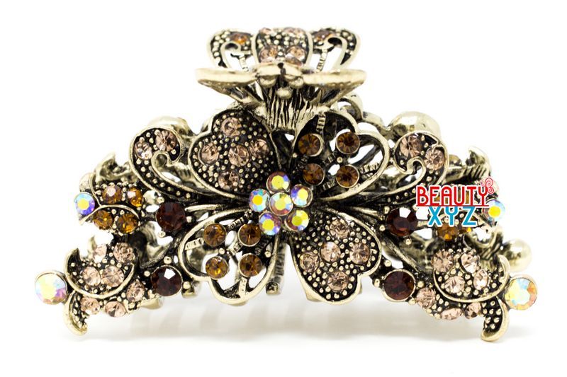New Style Rhinestones Crystal Flowers metal hair Clip Hair Claw Hair clamp