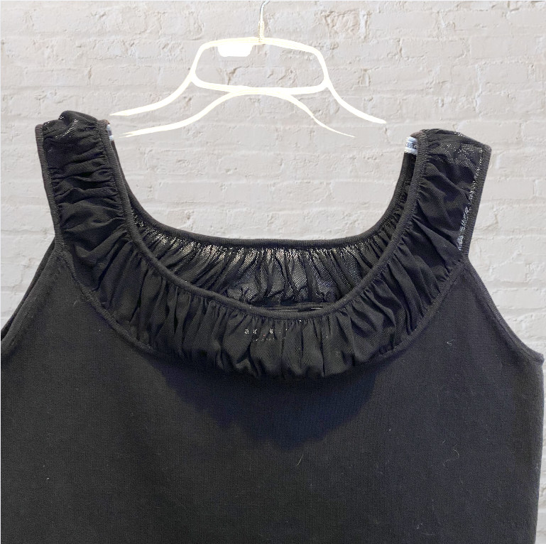AXCESS — Black Tank with Mesh Collar, Sleeveless, Cotton