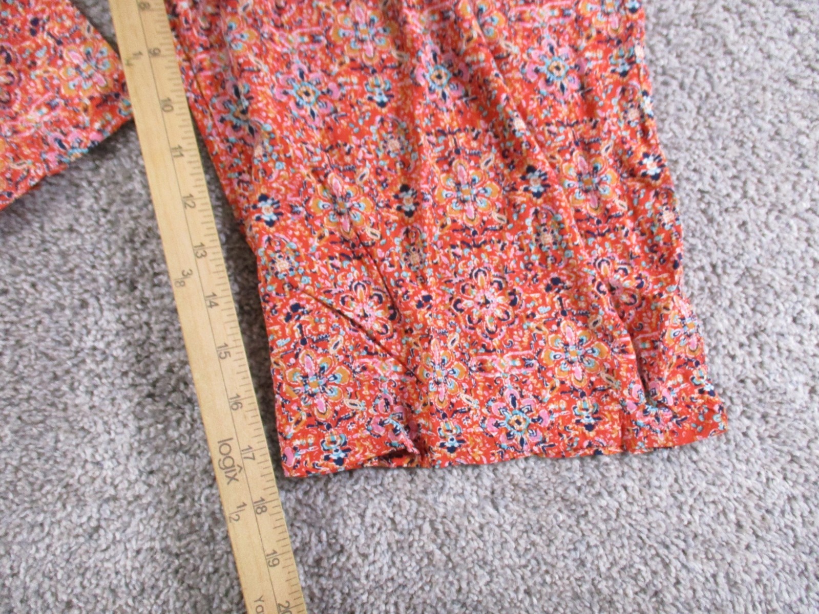 A.U.W. Small Womens Jumpsuit Wide Leg Red Floral Rayon Lined
