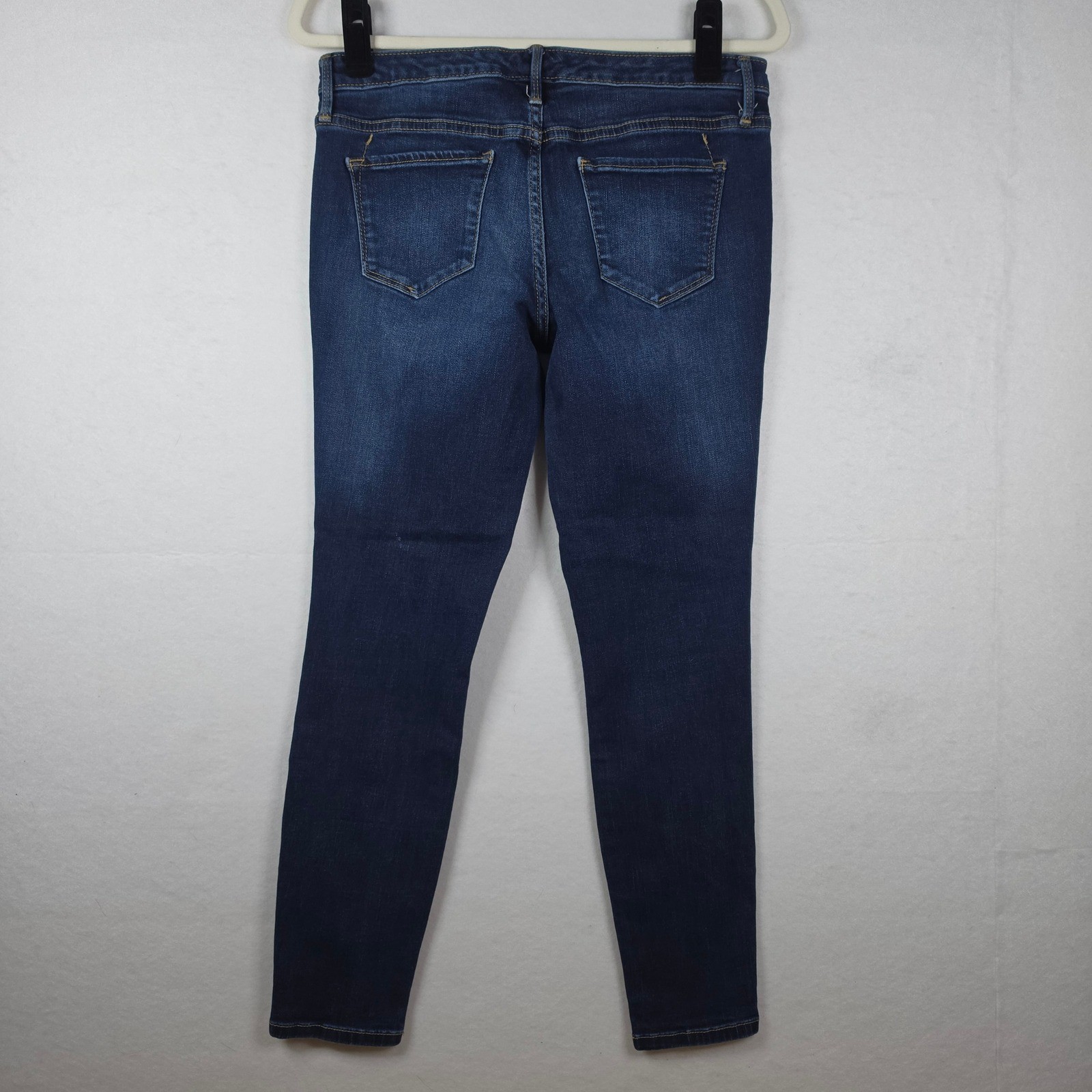 Mossimo Mid-Rise Jegging 8/29R Dark Blue Distressed Power Stretch