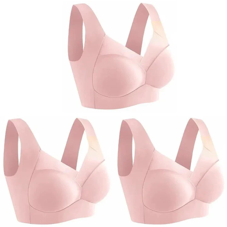 Seamless Ice Silk Sports Bra Wireless Large Size Comfort Vest Bralette 3 Pcs