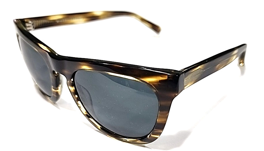 Warby Parker Cliff 241 Brown Gray Oval Sunglasses 52-21-145 One Scratched Lens