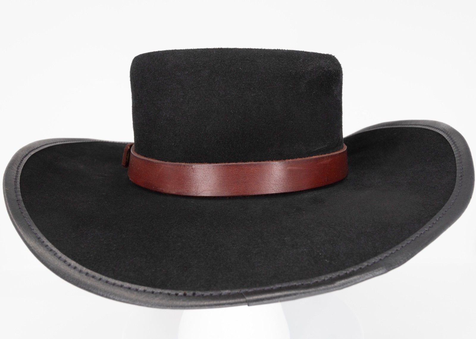 Winfield Cover CO. Cowboy Western Style Hat Suede Leather Black (Size M)