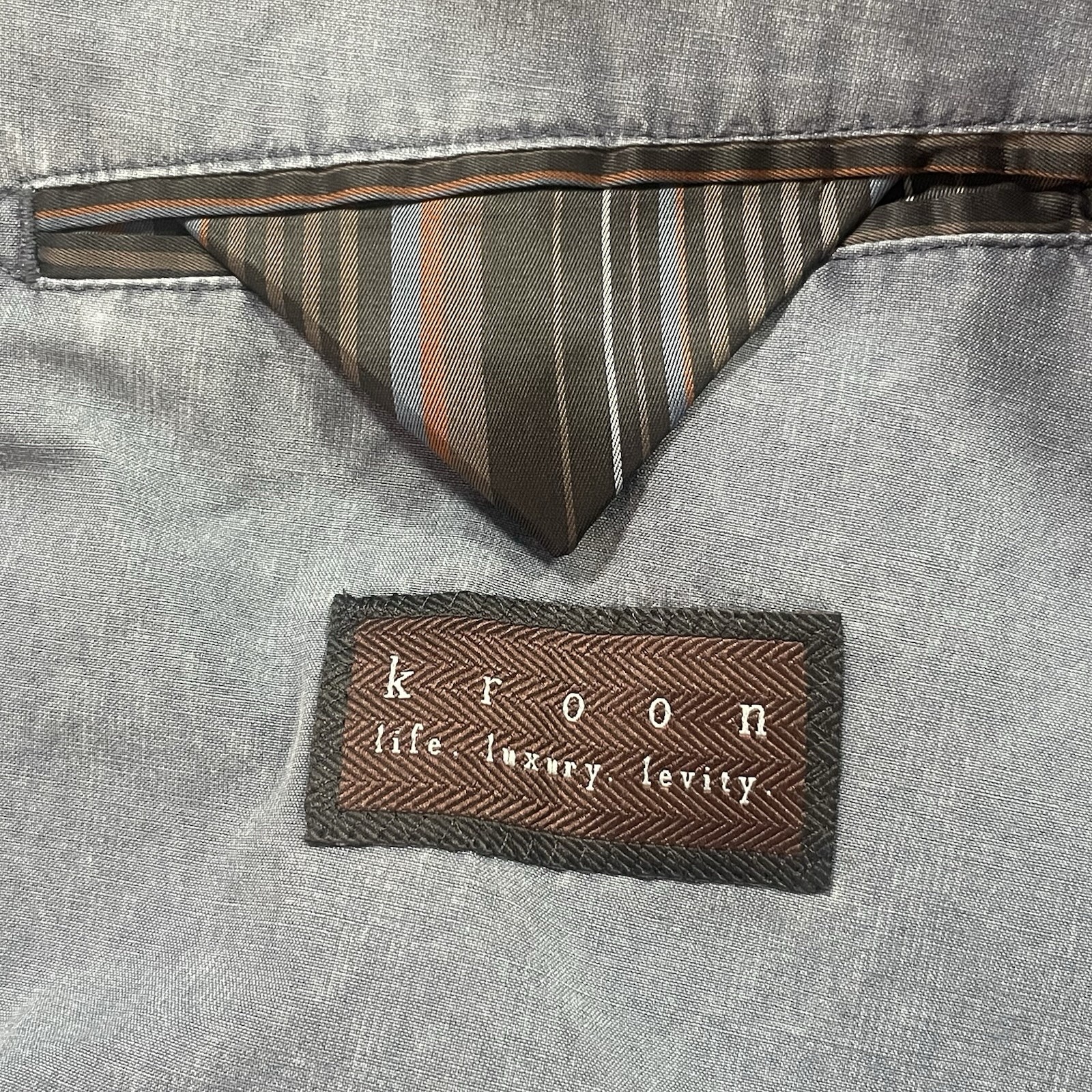 Kroon Unstructured Blazer Jacket Size 45L Blue Cotton Blend Double Vent Dinner