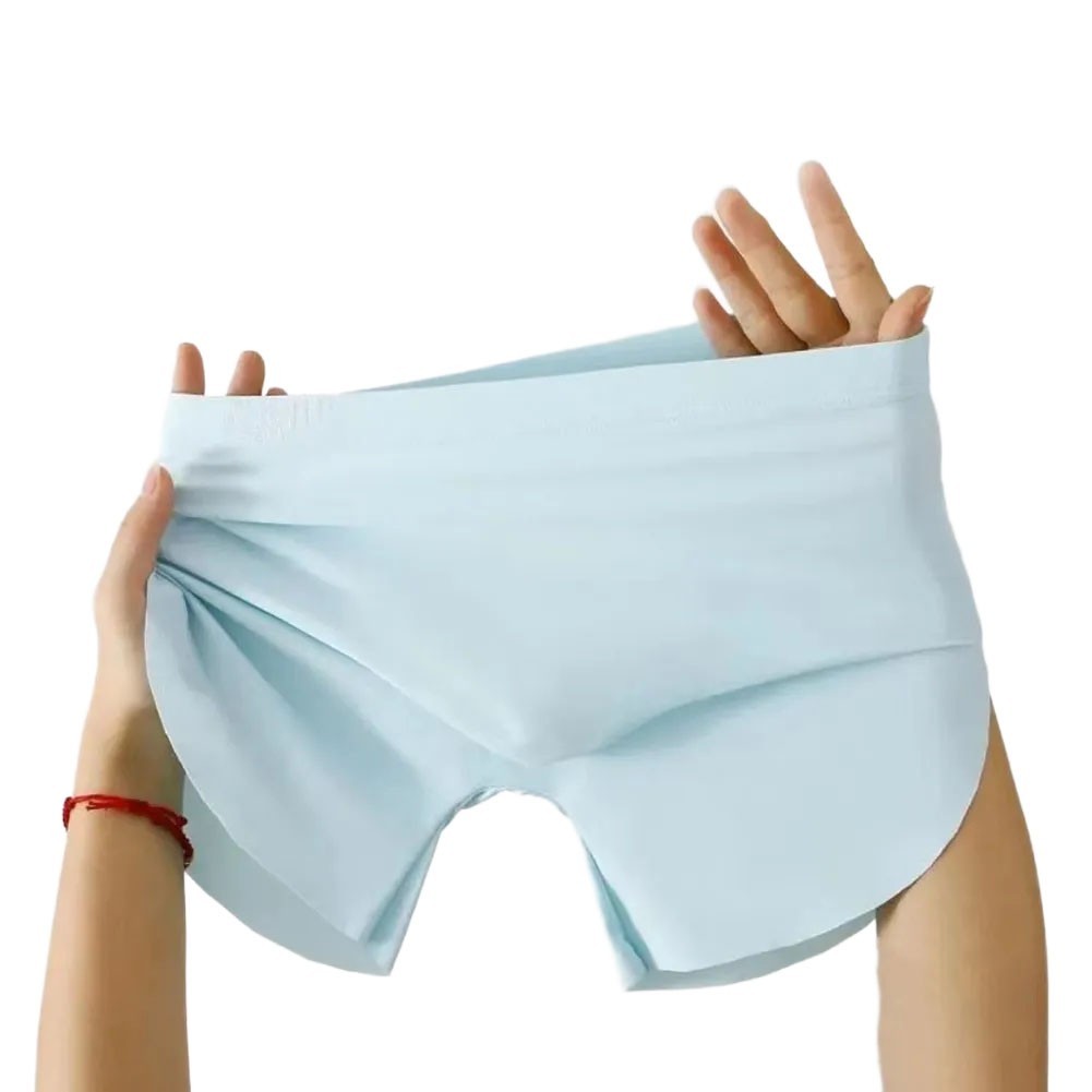 Men Soft Breathable Seamless Boxer Underwear Trunks with Ball Pouch for Perfect