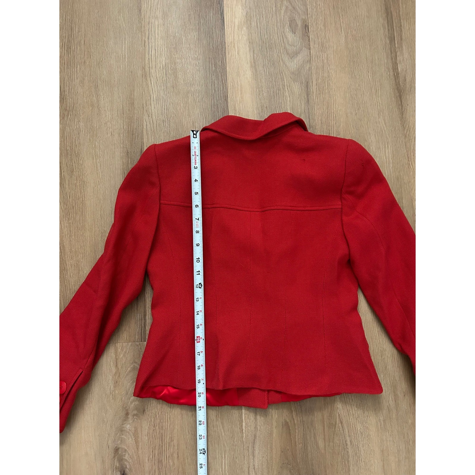 Armani Collezioni Red Virgin Wool Blazer Jacket Size 6 Made in Italy Luxury
