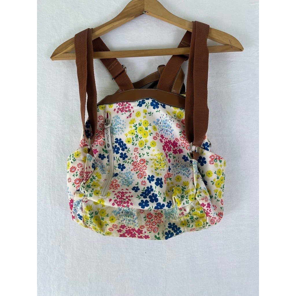 Lily Bloom Backpack Womens Medium Multi-Color Floral Eco-Friendly Canvas Bag