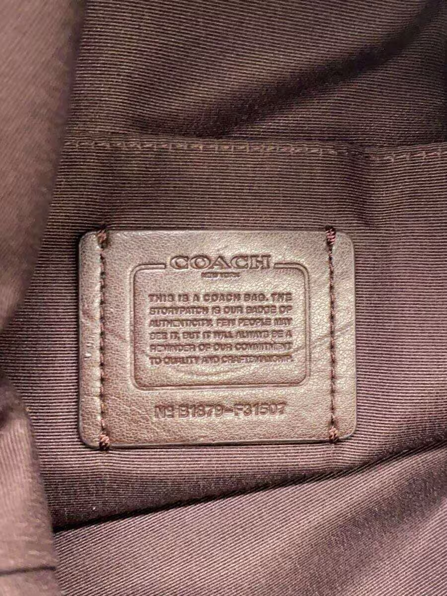 COACH Coach Shoulder Bag Leather CRM Plain F31507