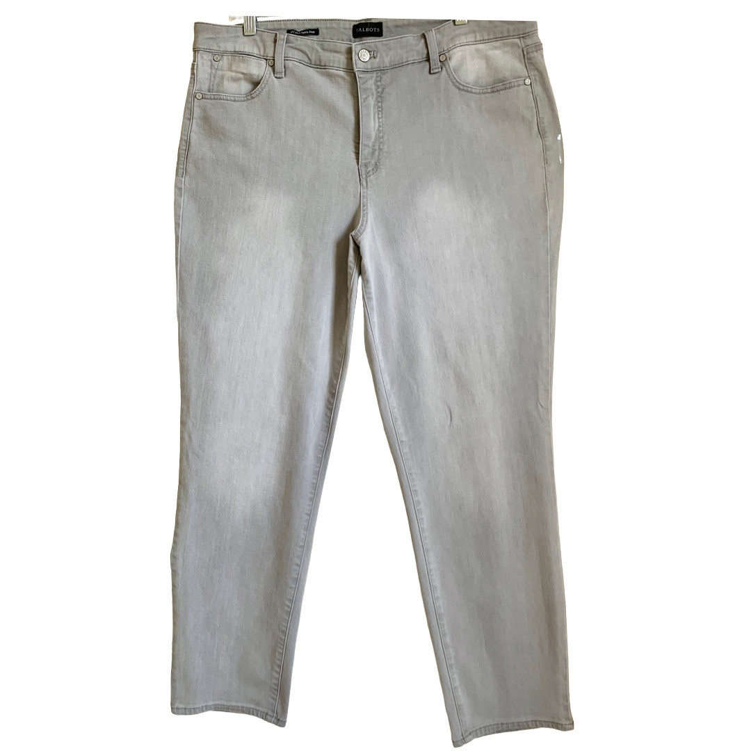 NWOT TALBOTS Womens’ Light Gray Zenith Wash Slim Ankle Jeans Size 16