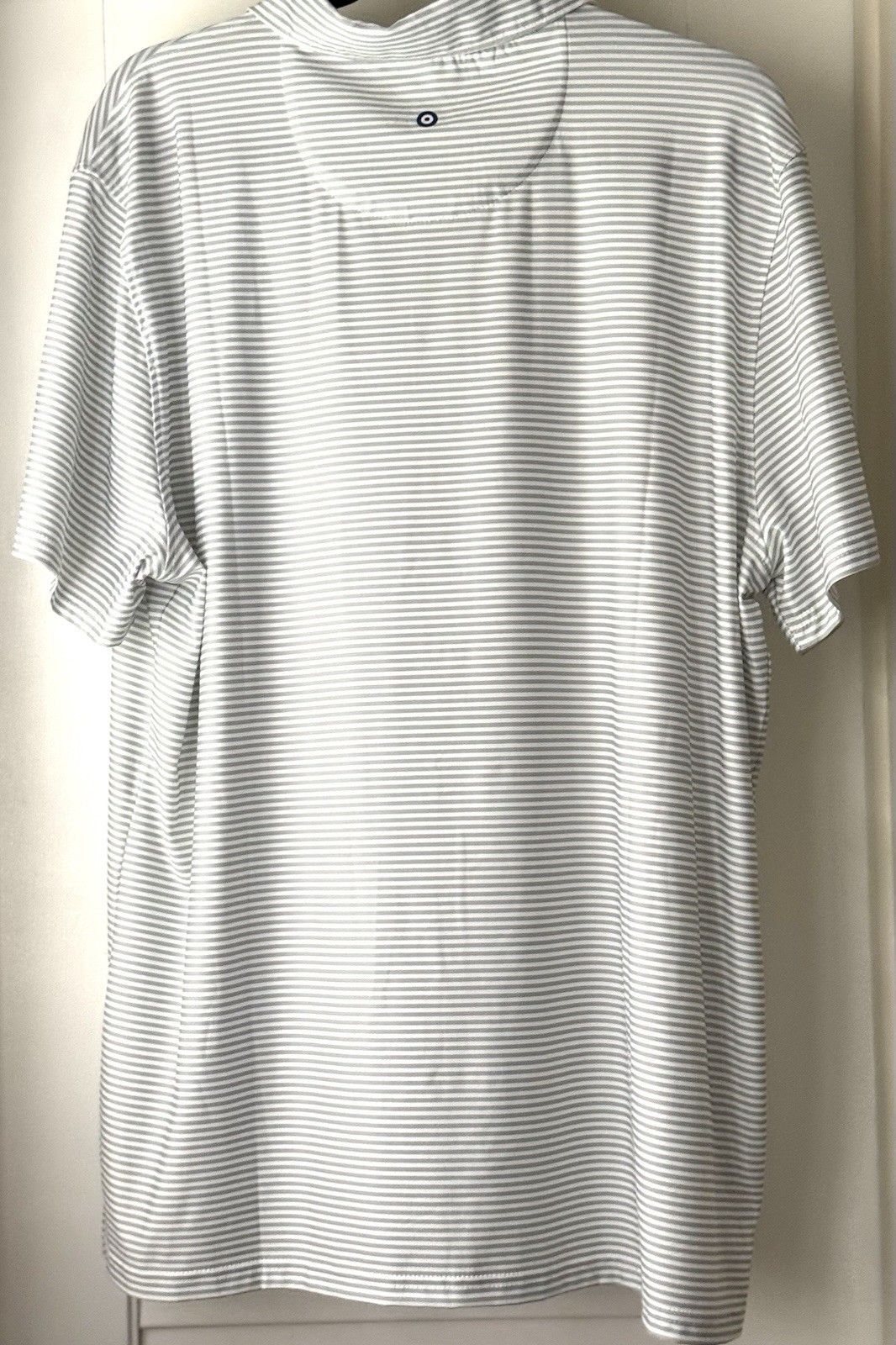 NWT-Ben Sherman Sport GolfShirt Men XL Stripe White/Blanc ShortSleeve Stretch-HH