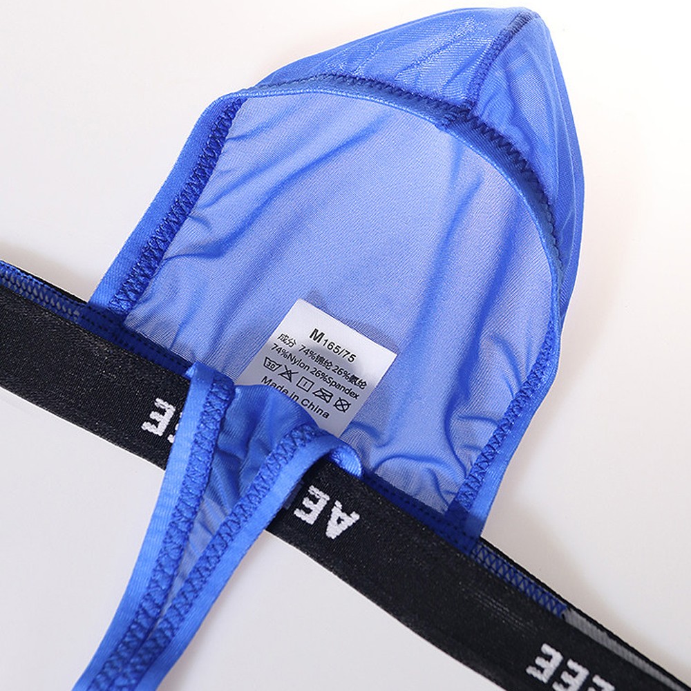 Men Sexy Ice Silk Ultra-thin Transparent Underwear Low Waist Thong Pouch Briefs