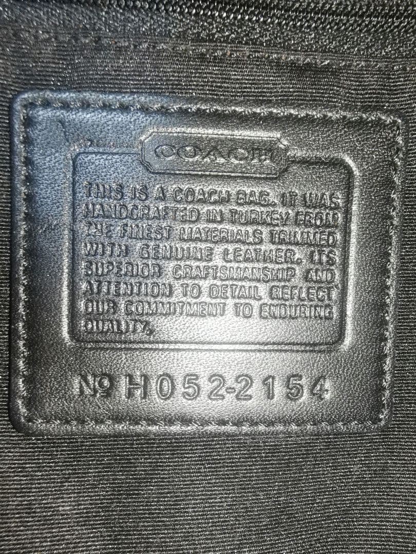 Coach One-Shoulder Bag Black 2154 Signature Canvas Leather Jacquard 9.8 inch