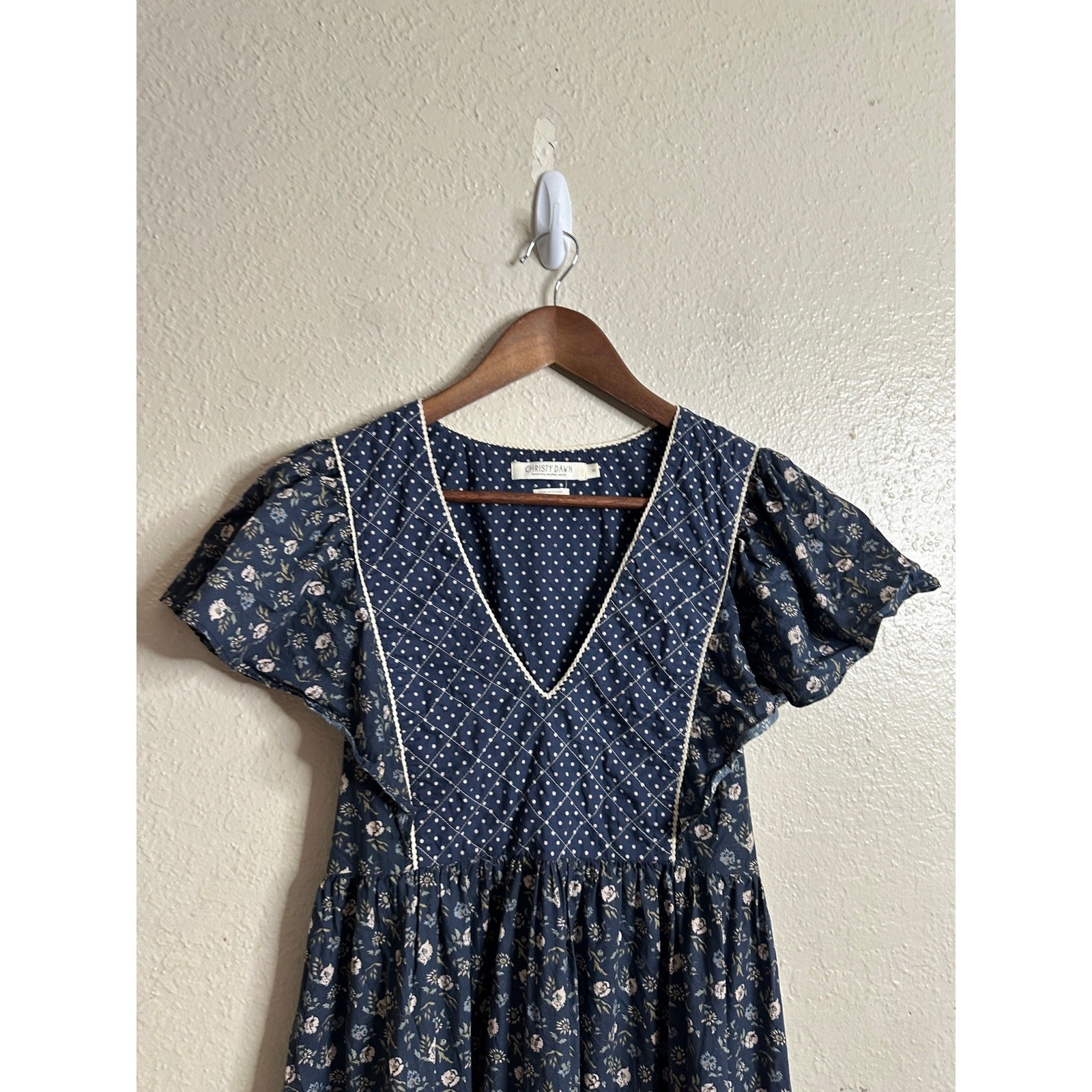 Christy Dawn Greta Dress in Oat Straw Blue size XS (FLAWED)