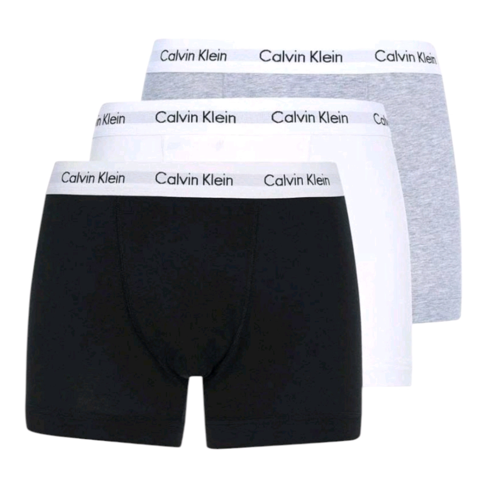 Calvin Klein Men’s Boxer Trunks 3-Pack Underwear Cotton Stretch Black Gray White