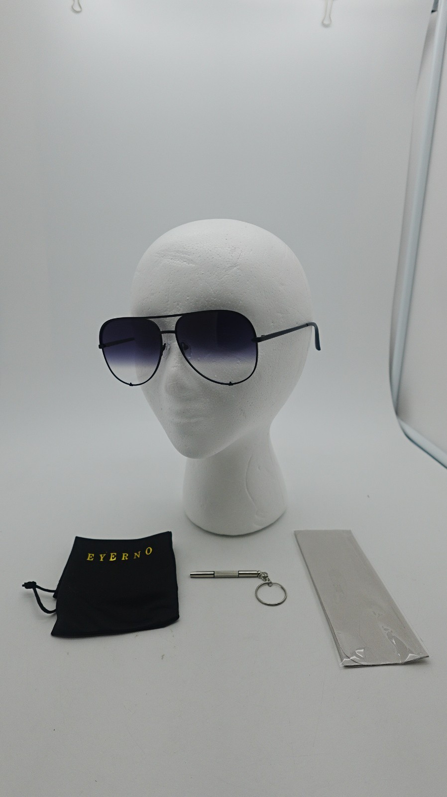 EYERNO Black and Grey Mirrored Aviator UV400 Sunglasses for Men and Women