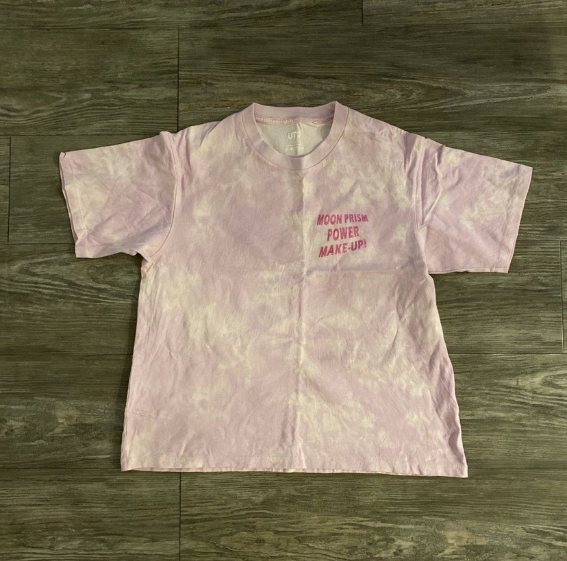SAILOR MOON × UNIQLO T-Shirt (Size S) PINK prism power make up,manga RARE