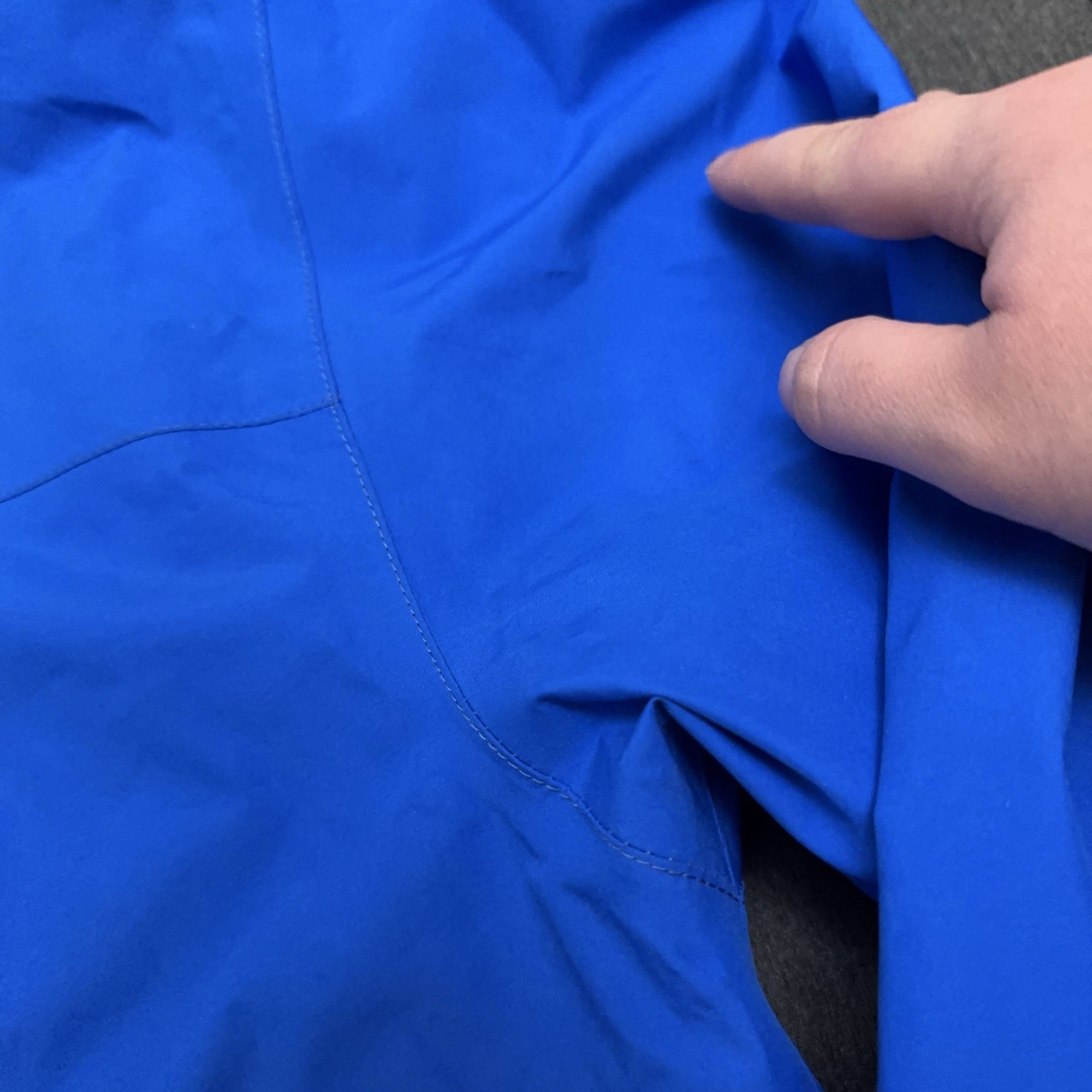 Cabelas Goretex Jacket Men Large Blue Dry Plus Rain Coat Full Zip Hooded READ