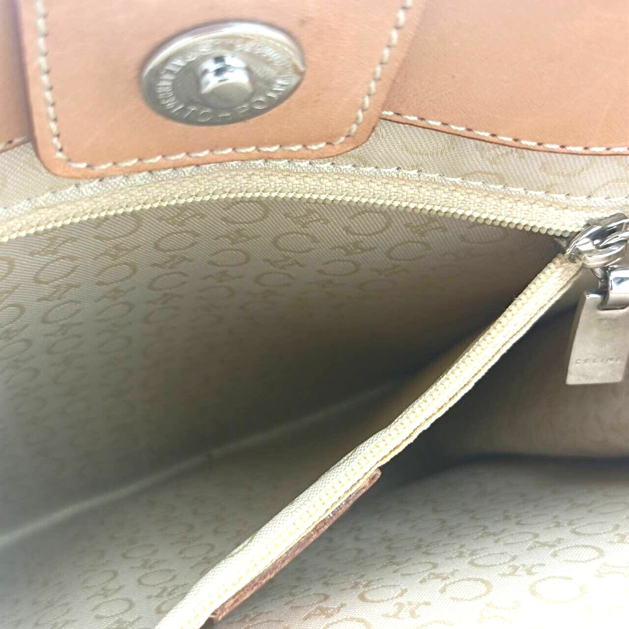 CELINE tote bag hand bag suede Macadam W 22cm/8.6in H 23cm/9.05in D 7cm/2.8in