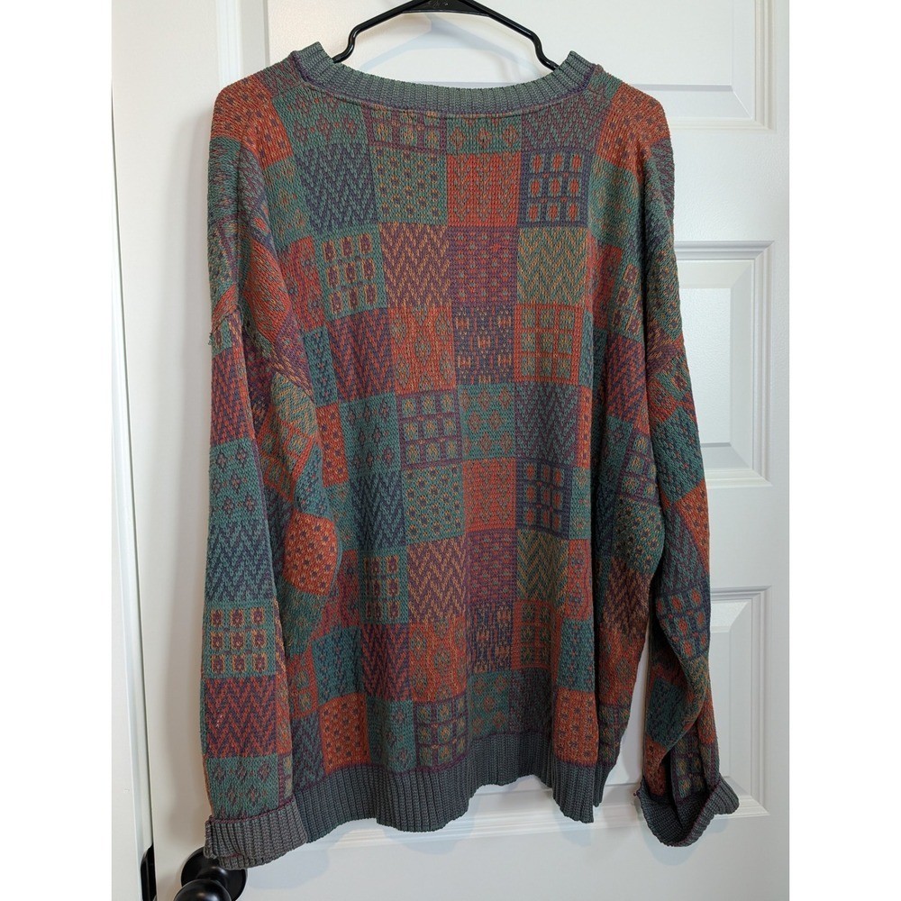 Crossings Geometric Patchwork Knit Sweater