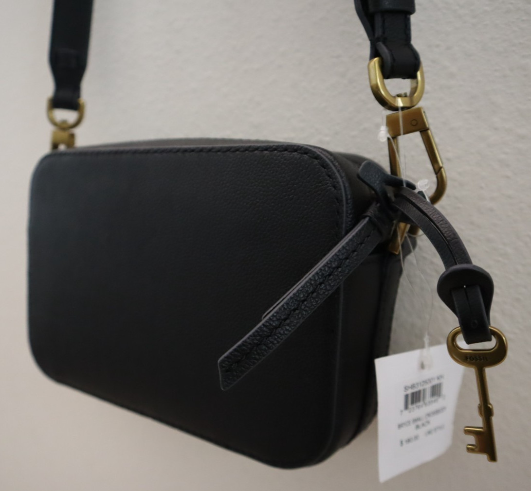Fossil SHB3125001 Women’s Black Pebble Bryce Leather Small Crossbody Bag $180
