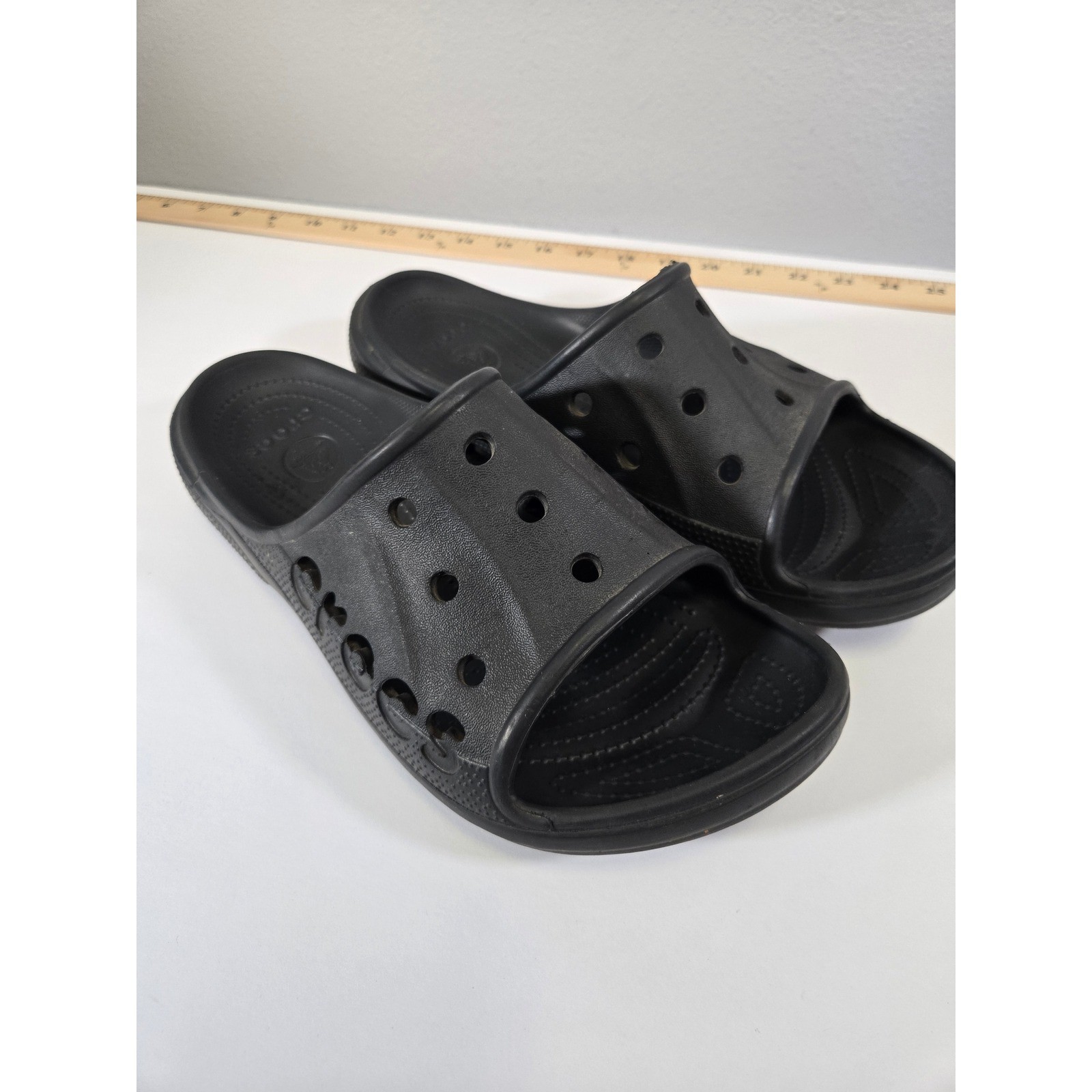 Crocs Baya Slide Black Comfort Lightweight Casual Beach Sandals Mens Size 11