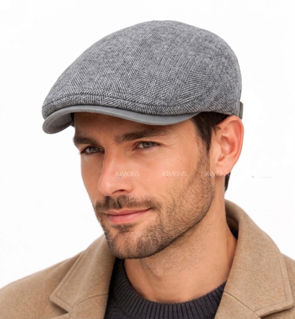 Premium Cotton Herringbone Ivy Hat Men’s Flat Cap Vintage Gatsby Newsboy Golf