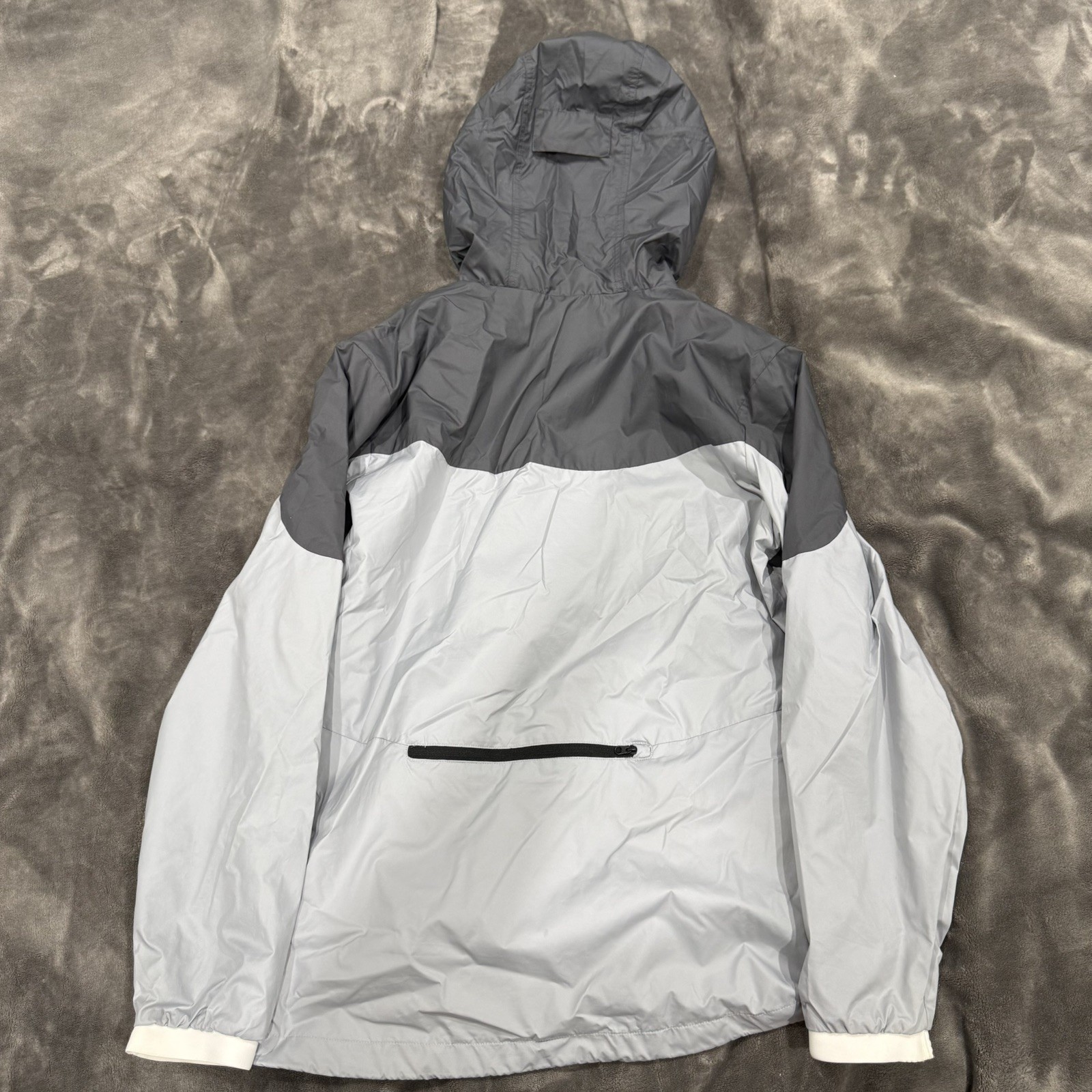 Nike Sportswear Windrunner Hooded Jacket Men M Gray Blue Zip Up Lightweight