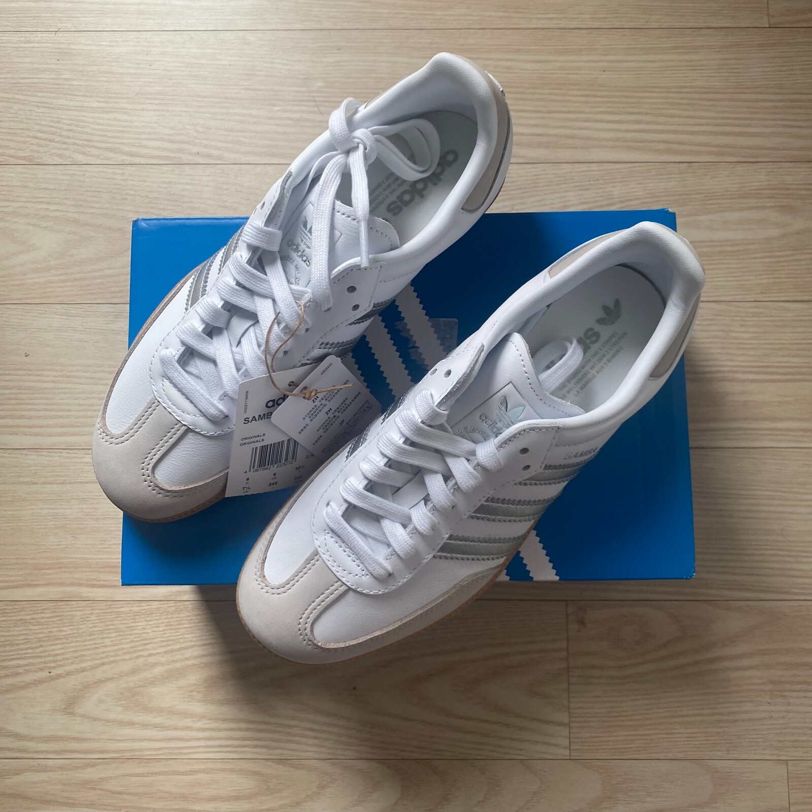 adidas Samba OG White Silver Metallic Womens Sneakers ✅Multiple Sizes