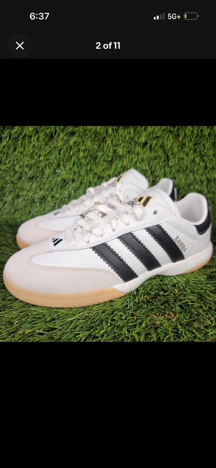 Adidas Samba Millennium Mens White Black Gum Bottom Classic Sneaker Originals