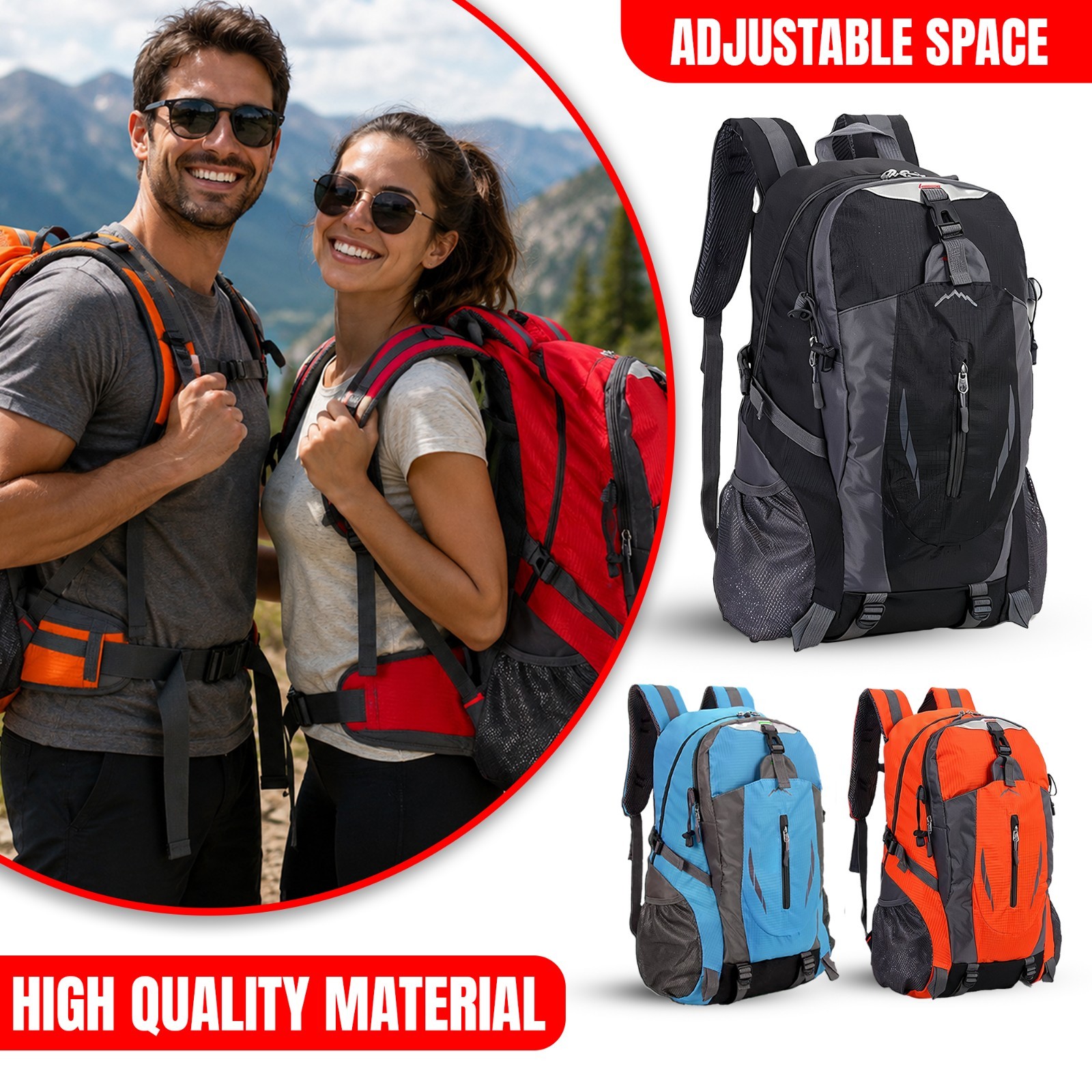 40L Travel Men Women Backpack Larg Capcity Hiking Rucksack School Book Backpack