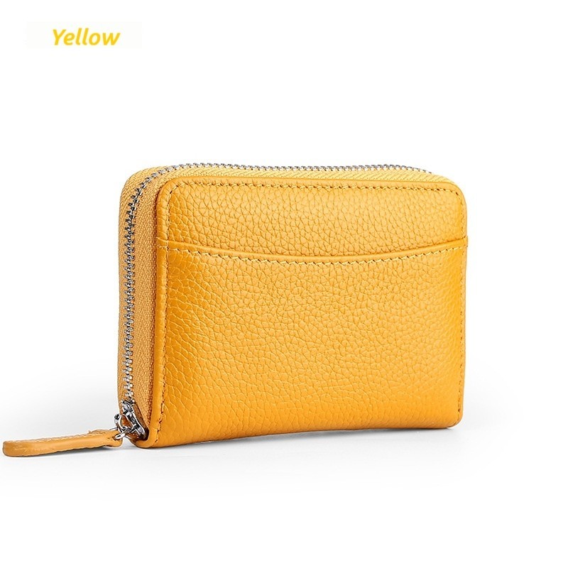 Accordion Style Leather Card Holder RFID Anti-Theft Card Case Coin Change Purse