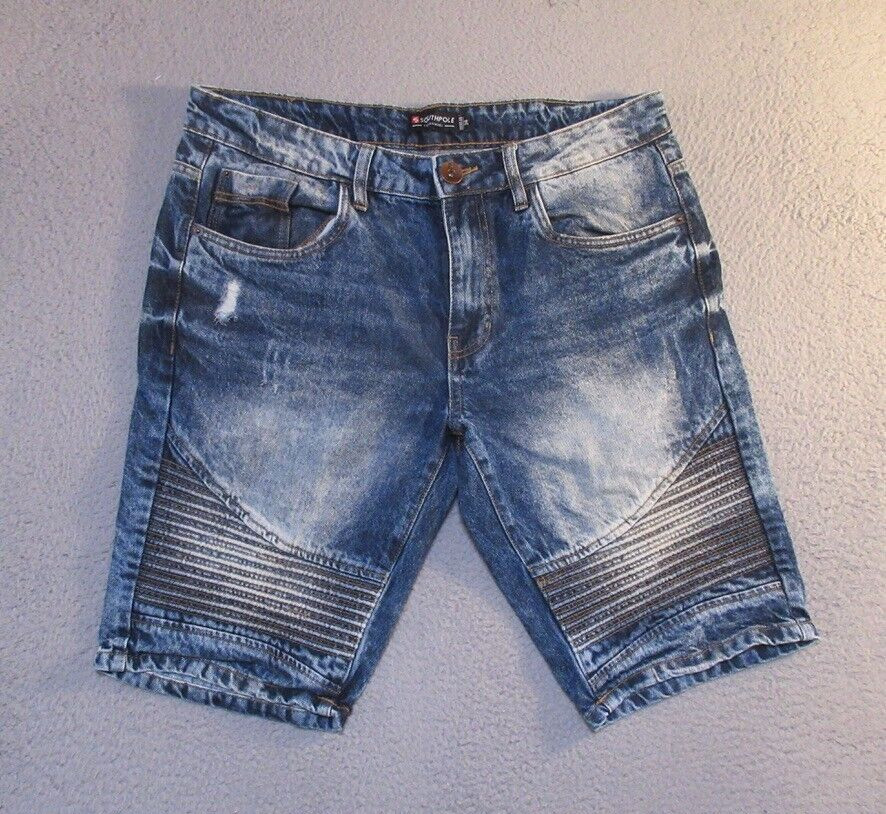 Southpole Shorts 34 Mens Moto Acid Wash Regular Fit Measures 34×11.5