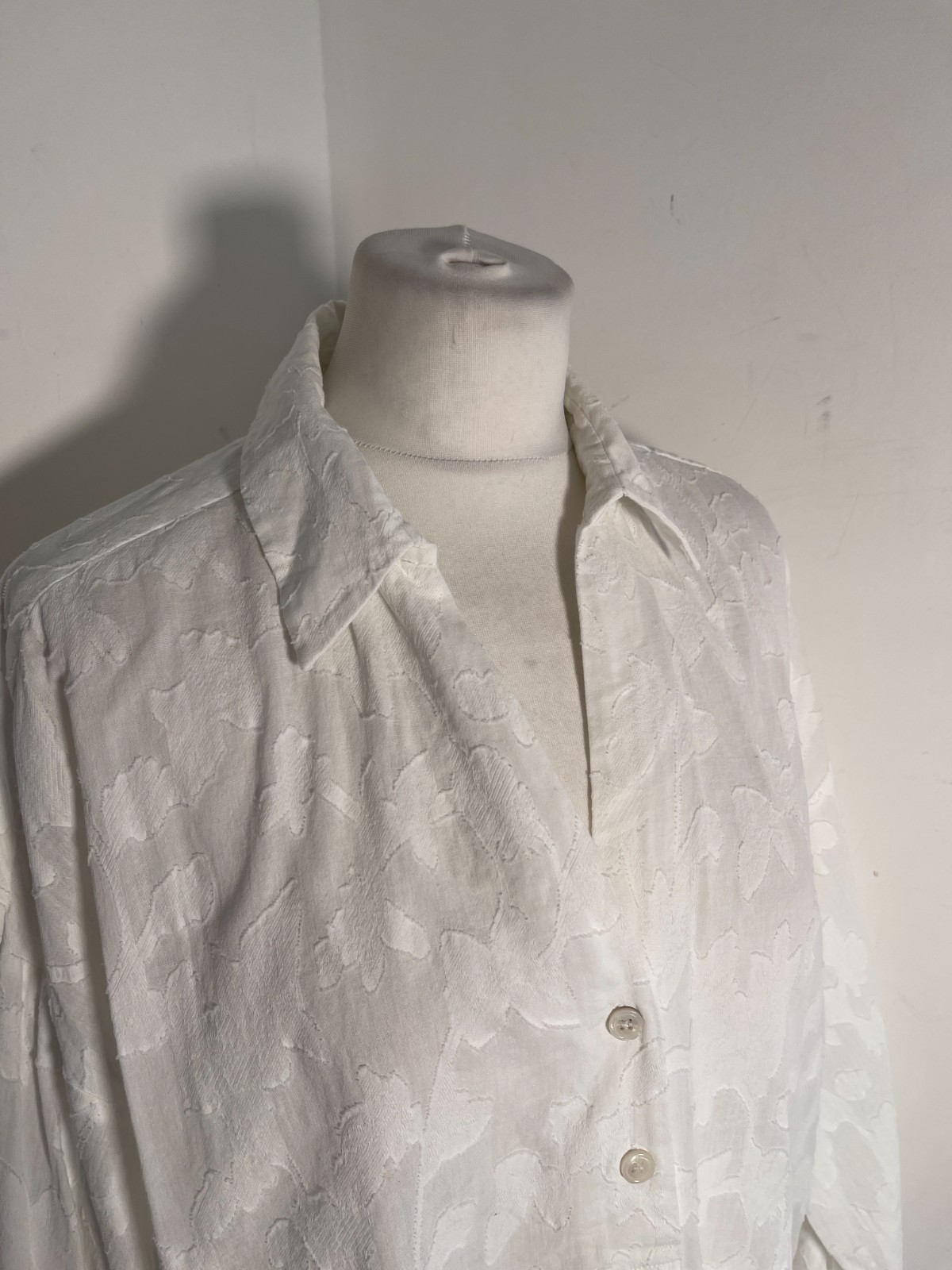 Oliver Bonas oversize blouse top 16 VGC shirt woven print pattern white