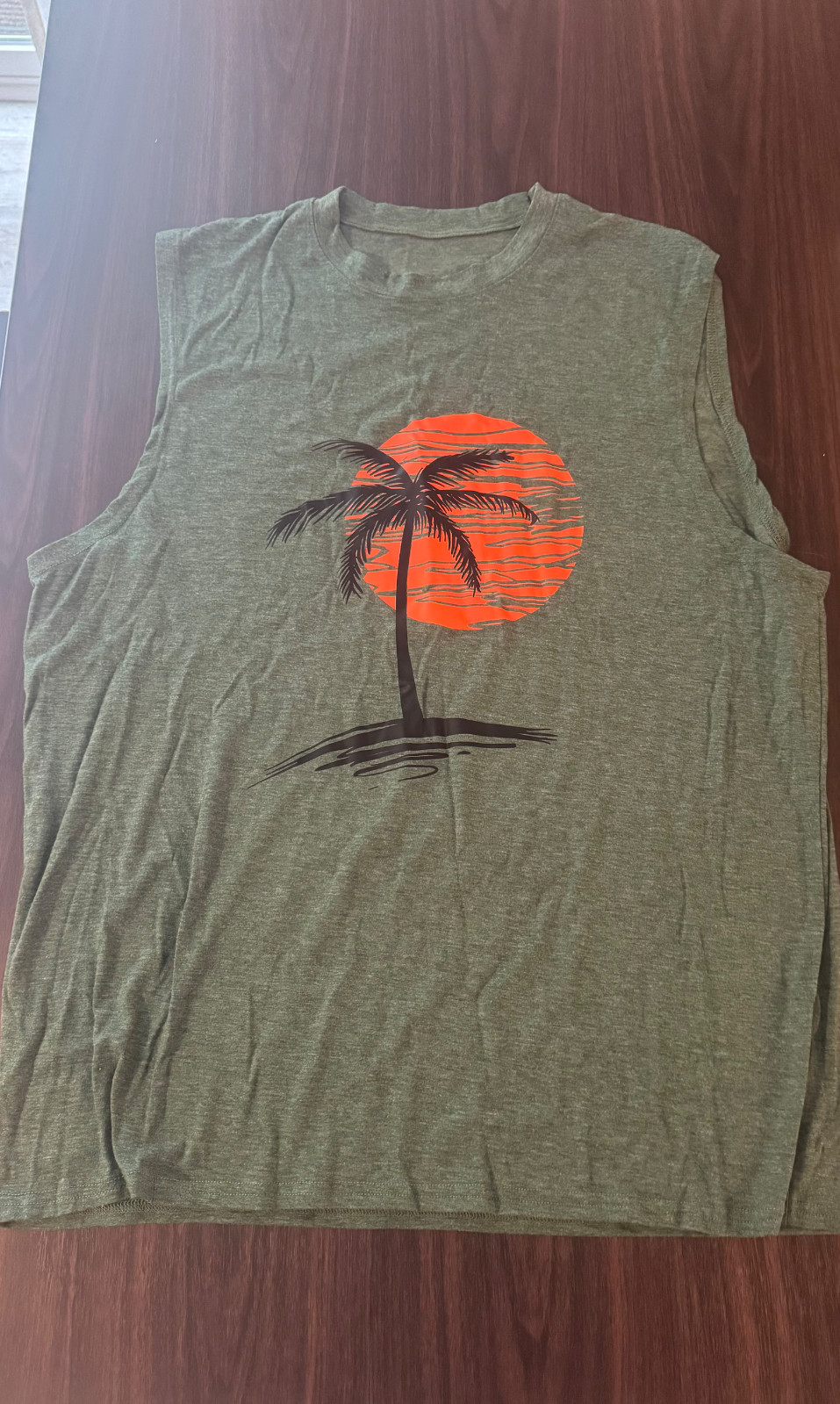 Mens Sleeveless Tropical Beach Shirts Palm Tree Hawaii #